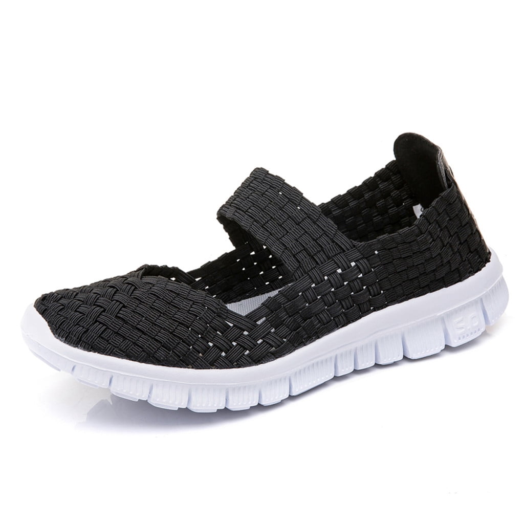 Babysbule Shoes Women, Women's Woven Light Weight Elastic Trainer Slip ...