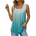 thumbnail image 1 of YUNAFFT Clearance Womens Tank Tops Summer Women's Fashion Solid Color Square-neck Comfortable Loose T-shirt Sleeveless Blouse Casual Tops Discount, 1 of 4