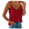 thumbnail image 1 of YUNAFFT Clearance Womens Tank Tops Summer Womens Button Vest Fashion Vest Solid Color Camisole Sexy Sleeveless Tops Discount, 1 of 8