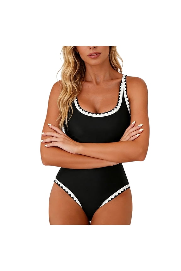 Comfortable Stretch Floral Swimsuit for Women with Pretty Back Design Fashion Casual One Piece