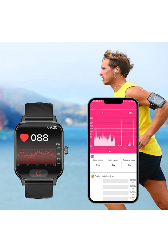 Curved Screen Smart Watch Sports Music Bluetooth Call Watch Step Counting Multi Functional 2.1in High Color Large Screen Smart Waterproof Watch