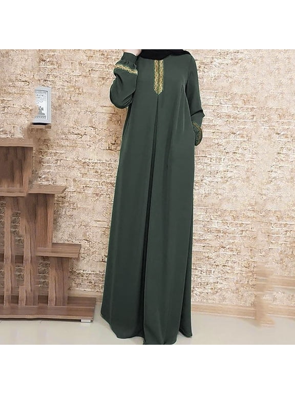Dresses For Women Plus Size Fire Women Plus Size Print Abaya Jilbab Muslim Maxi Dress Casual Kaftan Long Dress