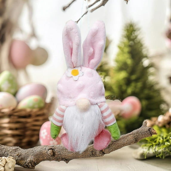 YUNAFFT Easter Gnomes Decorations,Handmade Plush Easter Bunny Swedish Scandinavian Figurine Elf Stuffed