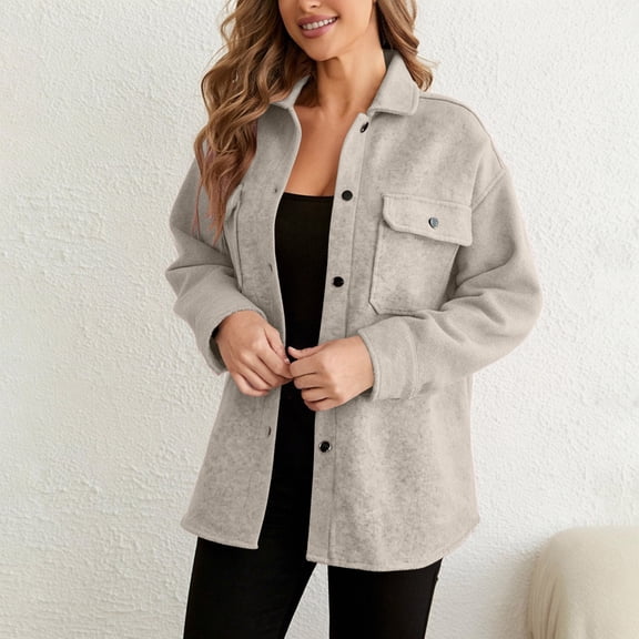 YUNAFFT Elegant Plain Long Sleeve Open Front Jacket for Women, Featuring Soft Fabric and Relaxed Fit, Ideal for Layering in All Seasons