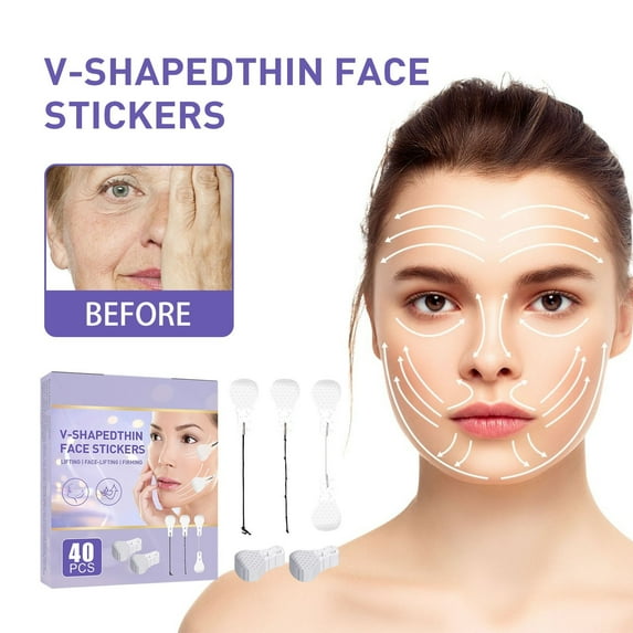 YUNAFFT Face Lift Tape Invisible, Face Lifting Tape V-Shaped, Instant Face Lifting Stickers, Face Tapes for Lifting Sagging Skin, Tightening Skin and Hiding Facial and Neck Wrinkles