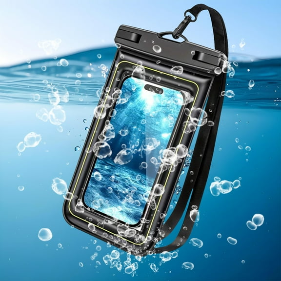 YUNAFFT Floatable Waterproof Phone Pouch Floating Case Bags for iPhone 16 Pro Max/15Pro, Floatable IPX8 Cellphone Dry Bag Beach Cruise Ship Essentials