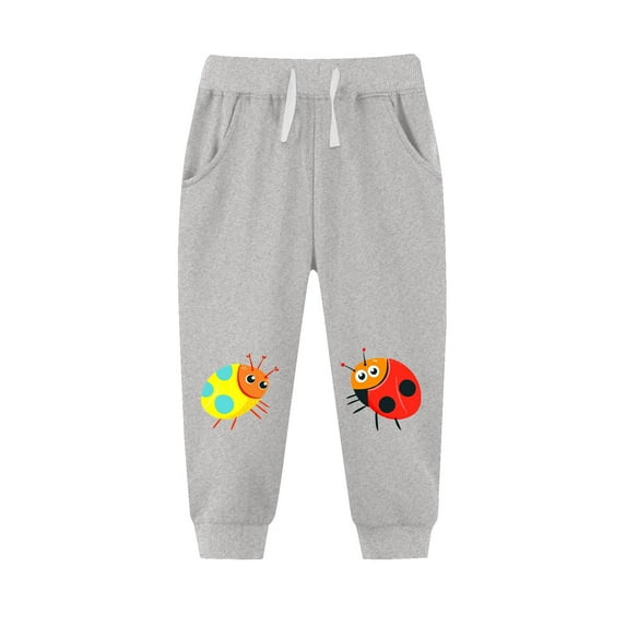 YUNAFFT Girls 2-13Y Winter Fleece-Lined Thickened Casual Pants with Elastic Waist & Pockets