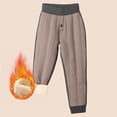 thumbnail image 1 of YUNAFFT Girls & Boys 3-15Y Fleece-Lined Thermal Pants Solid Color Tapered Legs Elastic Waist Winter Warm Casual Everyday Wear, 1 of 5