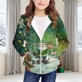 thumbnail image 1 of YUNAFFT Girls & Boys Christmas Print Hooded Sweatshirt with Zipper Pockets Casual Sporty Jacket 4-12Y, 1 of 6