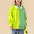 thumbnail image 1 of YUNAFFT Girls & Boys Thermal Fleece Crewneck Sweatshirt 2-14Y Color Blocking Print Brushed Fleece Soft Loose Fit Casual Everyday Wear, 1 of 6
