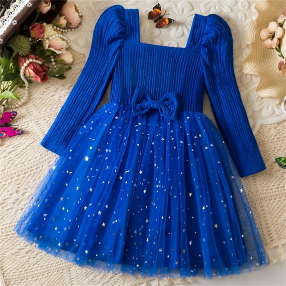 Square Neck Flutter Sleeve Girl's Dress Rust main image 0