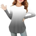thumbnail image 1 of YUNAFFT Girls Long Sleeve T-Shirts Soft Cotton-like Side Slit Hem Casual Top for 2-12Y, 1 of 7