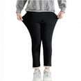 thumbnail image 1 of YUNAFFT Girls Ribbed Texture Leggings Slim Fit Lace Trim Long Pants Casual Chic Modern, 1 of 3