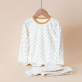 thumbnail image 1 of YUNAFFT Girls Thermal Underwear Set Polka Dot Print Two-Piece Loungewear Long Sleeve Round Neck Top and Shirt Comfy Homewear Style, 1 of 7