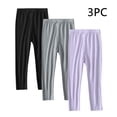 thumbnail image 1 of YUNAFFT Girls Thin Leggings Stretchy High Waist Skinny Pants 3-Pack Comfy Everyday Style, 1 of 9