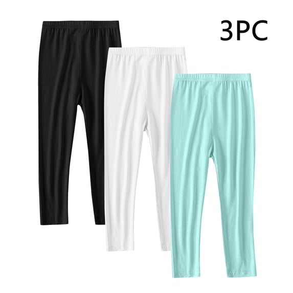 YUNAFFT Girls Thin Stretch Leggings & Infant Pants 3-Pack Set Ultra-Soft Everyday Comfort Fit
