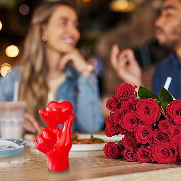 YUNAFFT Hand Gesture Heart Finger Statue Love Gesture Sculpture Gift Desk Figure Resin Figurine for Anniversary Nightstands Bedroom