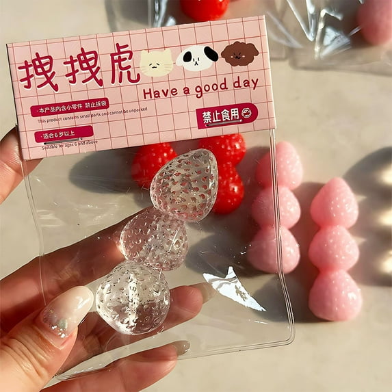 YUNAFFT Handmade Strawberry Squishy Toys, Cute Strawberry Squeeze Toys, Strawberry Squishies Fidget Toys, Big Squishy Strawberry, Novelty Things Suitable for Office School