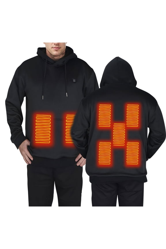 Heated Thermal-Lined Hooded Sweatshirt with 7-Zone Warmth for Women & Men