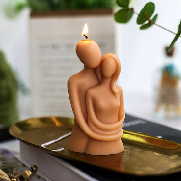 YUNAFFT Hugging Lovers Aroma Candles,Adam and Eve Couple Love Scented Candles,Sexy Ritual Gifts for Women & Men,Prefect for Healing Meditation Stress Relief Mood Boosting-(Brown)