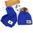 thumbnail image 1 of YUNAFFT Kids 2-Piece Knit Set Pom Pom Beanie & Scarf Soft Acrylic Winter Warm Accessories for 3-16 Years, 1 of 6