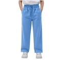 thumbnail image 1 of YUNAFFT Kids Cargo Jogger Pants Unisex Harem Style Elastic Waist Fleece Lined Utility School Uniform Casual Streetwear, 1 of 5
