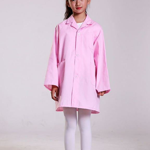 YUNAFFT Kids Doctor Nurse Costume Set Long Sleeve Cotton Lab Coat Uniform for Boys & Girls 3-12Y