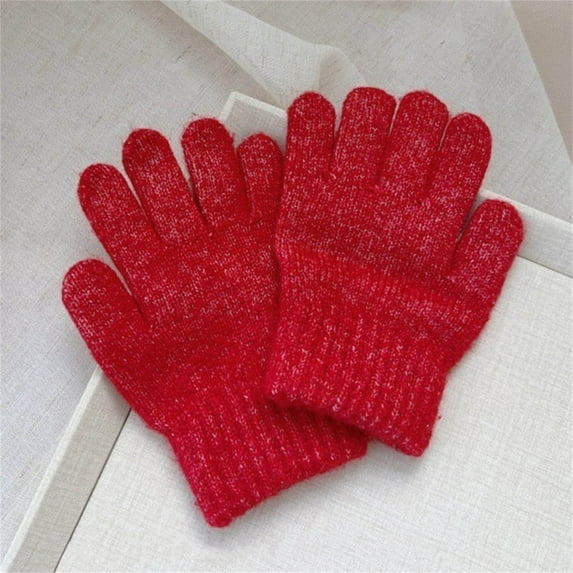 YUNAFFT Kids Finger Gloves Solid Color Outdoor Warmth Separate Fingers for 1-12 Years Old Practical Design