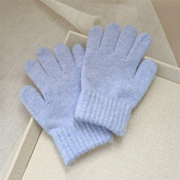 YUNAFFT Kids Finger Gloves Solid Color Outdoor Warmth Separate Fingers for 1-12 Years Old Practical Design