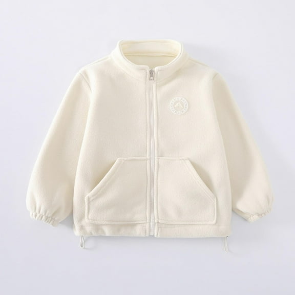 YUNAFFT Kids Fleece Jacket Thermal Lined Long Sleeve Hoodless Casual Everyday Style for Boys and Girls (2-15 Years)