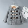 thumbnail image 1 of YUNAFFT Kids Fleece-Lined Winter Coat with Hood & Toggle Buttons for Boys & Girls 9M-10Y, Warm Solid Color Cotton Jacket Windproof Thermal Outerwear, 1 of 5