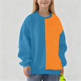 thumbnail image 1 of YUNAFFT Kids Fleece Sweatshirt 2-14Y Color Block Print Crewneck Pullover Warm Casual Outerwear, 1 of 6