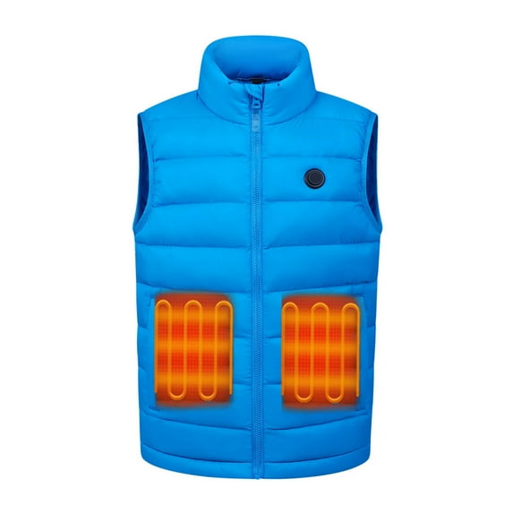 YUNAFFT Kids Heated Vest USB Smart Temperature Control 3-Zone Heating Winter Hooded Sleeveless Tech Wear