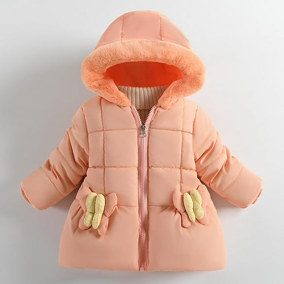 YUNAFFT Kids' Hooded Winter Coat with Full-Zip Closure for Boys and Girls Casual Warm Style