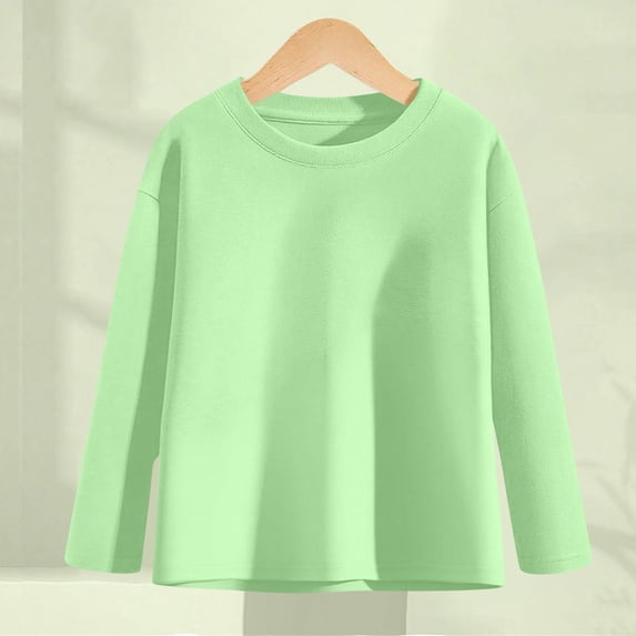 YUNAFFT Kids Long Sleeve Shirts Solid Color Turtleneck Casual Basics Comfortable Layering Essential