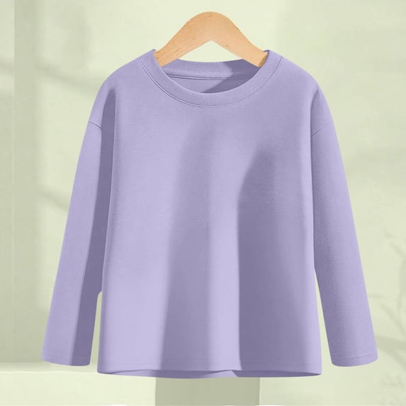 YUNAFFT Kids Long Sleeve Shirts Solid Color Turtleneck Casual Basics Comfortable Layering Essential