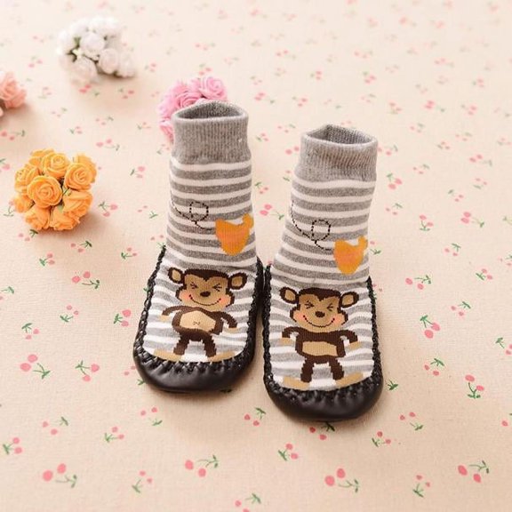 YUNAFFT Kids Toddler Baby Indoor Anti-slip Sock Shoes Slipper Socks GY/15 Boys Girls Cartoon Stripe Soft Sole Socks Floor Slipper Baby 18-24Months Gifts for children