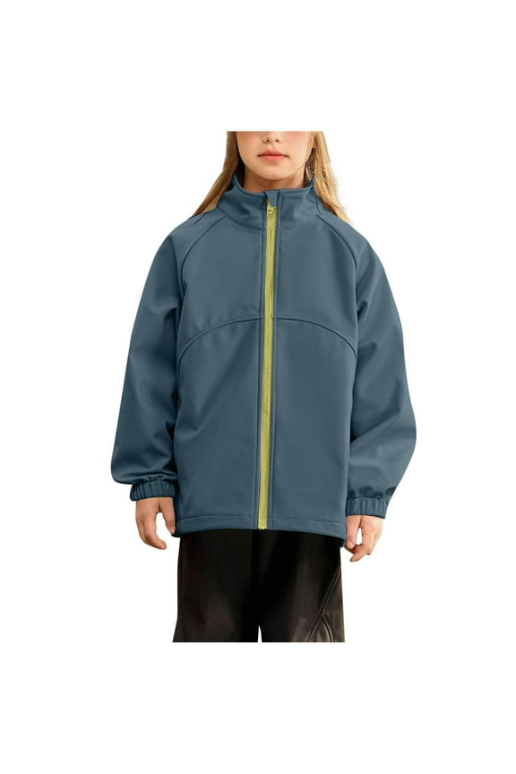 Kids Windproof Softshell Jacket Outdoor Casual Sporty Long Sleeve for Hiking & Daily Wear