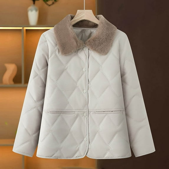 YUNAFFT Lightweight Warm Quilted Jacket for Women with Fleece Lining Wind-Resistant Stretchy Comfortable Casual Winter Coat
