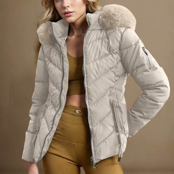 YUNAFFT Loose Fit Color Block Hooded Parka Long Sleeve Casual Windbreaker Outerwear for Women