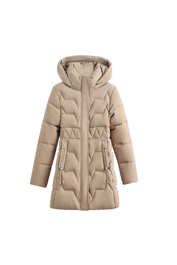 Loose Fit Utility Style Mid-Length Cotton Jacket with Matte Finish for Women
