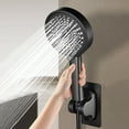 thumbnail image 1 of YUNAFFT Matte Black Handheld Shower Head, 6-Mode High Pressure, 5" Large Face, Chrome Plated Finish, Includes Shower Head, Washers, Water Saving Gasket, 1 of 8
