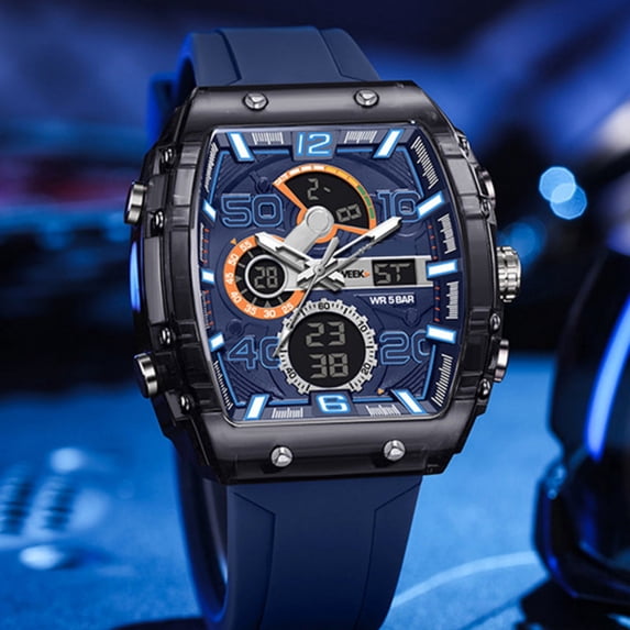 YUNAFFT Men's Display Watches Sports Outdoor Waterproof Luminous Multi Function Watch Date Face Alarm Stopwatch for Men