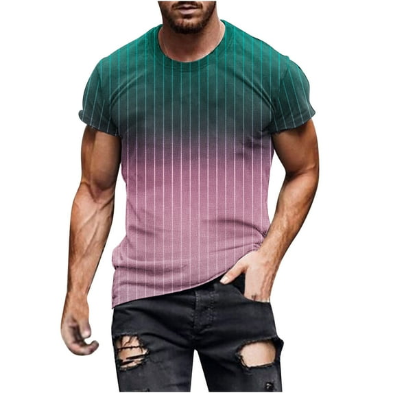 YUNAFFT New Fashion Casual Men T-shirt Print Sports Short Sleeve Round-Neck Blouses Top St. Parik's Day