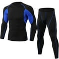 thumbnail image 1 of YUNAFFT Pants for Men Clearance Men's Elastic Fitness Long Sleeve Fast Drying Tops Long Pants Sports Tight Suit Trousers, 1 of 7