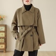 thumbnail image 1 of YUNAFFT Plus Size Vintage Utility Hooded Trench Coat for Women Stretchy Windbreaker Mid-Length Fall Winter Jacket, 1 of 2