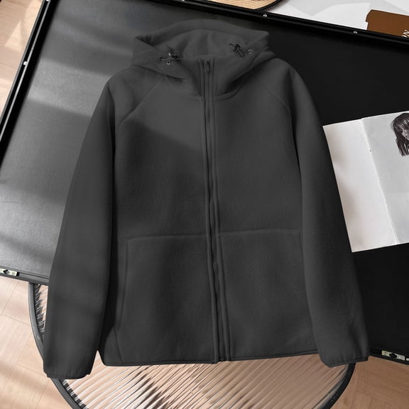 YUNAFFT Polar Fleece Zip-Up Hoodie for Women Soft Warm Loose Fit Casual Long Sleeve Jacket