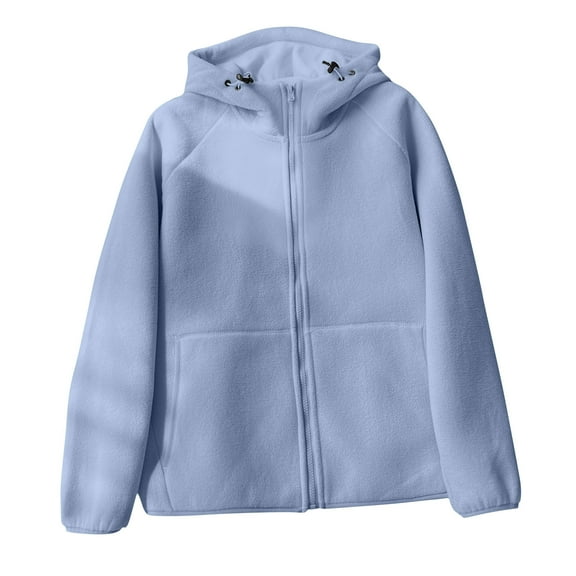 YUNAFFT Polar Fleece Zip-Up Hoodie for Women Soft Warm Loose Fit Casual Long Sleeve Jacket