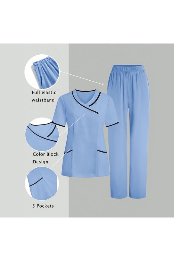 Professional Stretch Medical Scrubs for Women Nurses with Four-Way Elasticity and Comfortable Fit