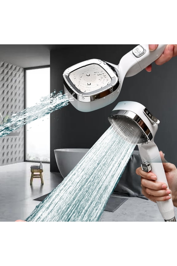 RV Shower Head, 4 Setting Camper Shower Head, High Pressure RV Shower Head Replacement, Water-Saving Travel Trailer Shower Head